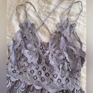 Elegant Lace crochet dress in pastel/pale purple